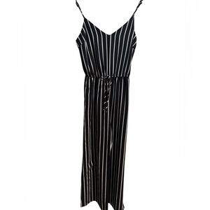 Ambiance Black and White Striped Romper